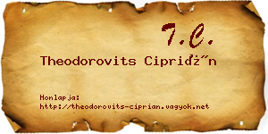 Theodorovits Ciprián névjegykártya